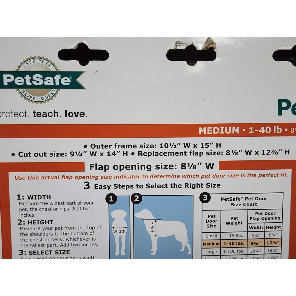 PetSafe Plastic Pet Door Medium Dog Cat Up to 40 lbs Flap size 8-1/8